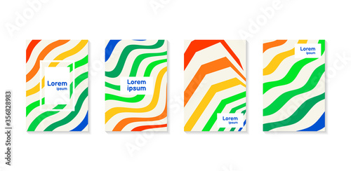 Minimal annual report of bright color design collection for cover  brochure. Vector illustration