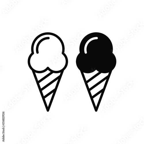 Ice Cream Cone Icon Vector Illustration Logo Template