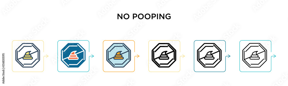 No pooping vector icon in 6 different modern styles. Black, two colored no pooping icons designed in filled, outline, line and stroke style. Vector illustration can be used for web, mobile, ui No pooping vector icon in 6 different modern styles. Black, two colored no pooping icons designed in filled, outline, line and stroke style. Vector illustration can be used for web, mobile, ui