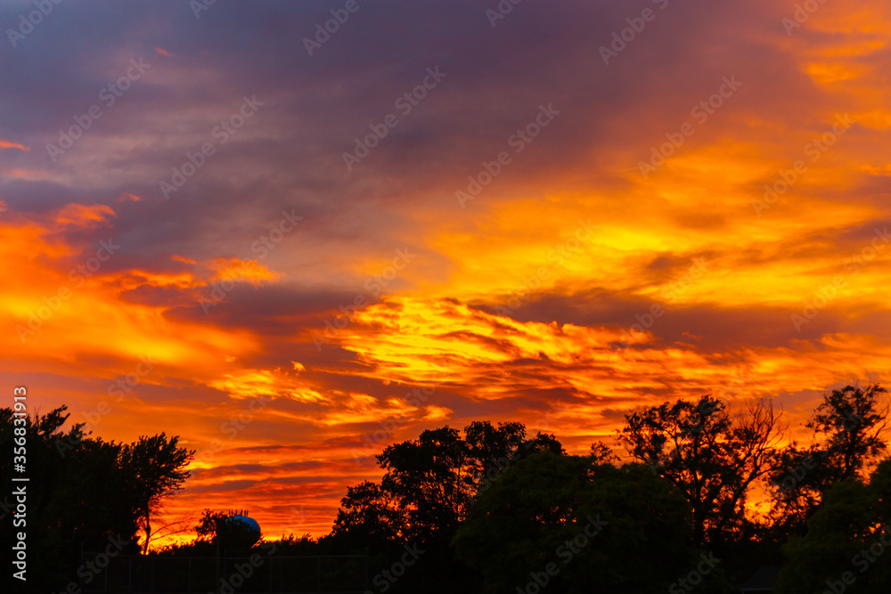 Beautiful Illuminated Clouds at Sunset