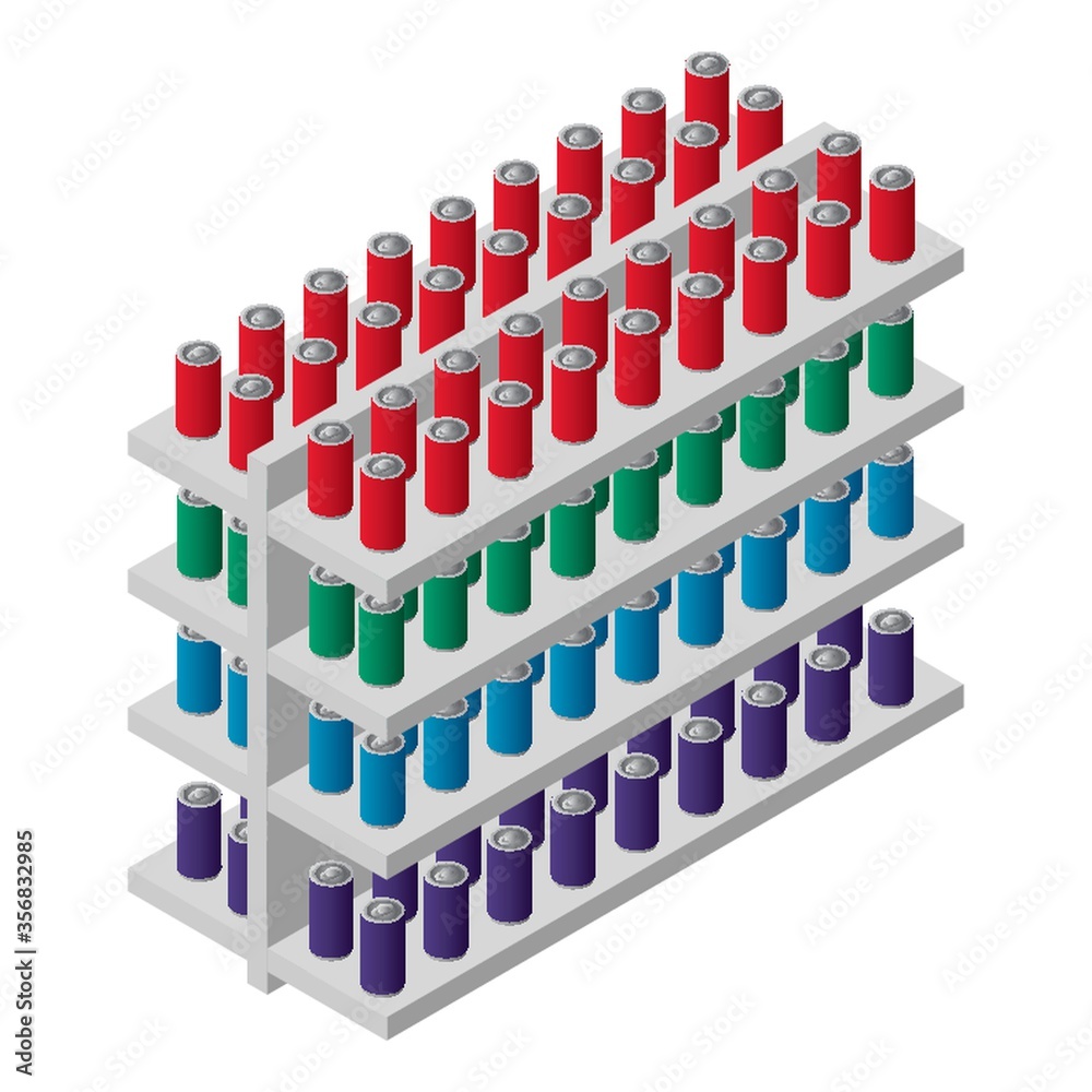 Fototapeta premium racks with tin cans
