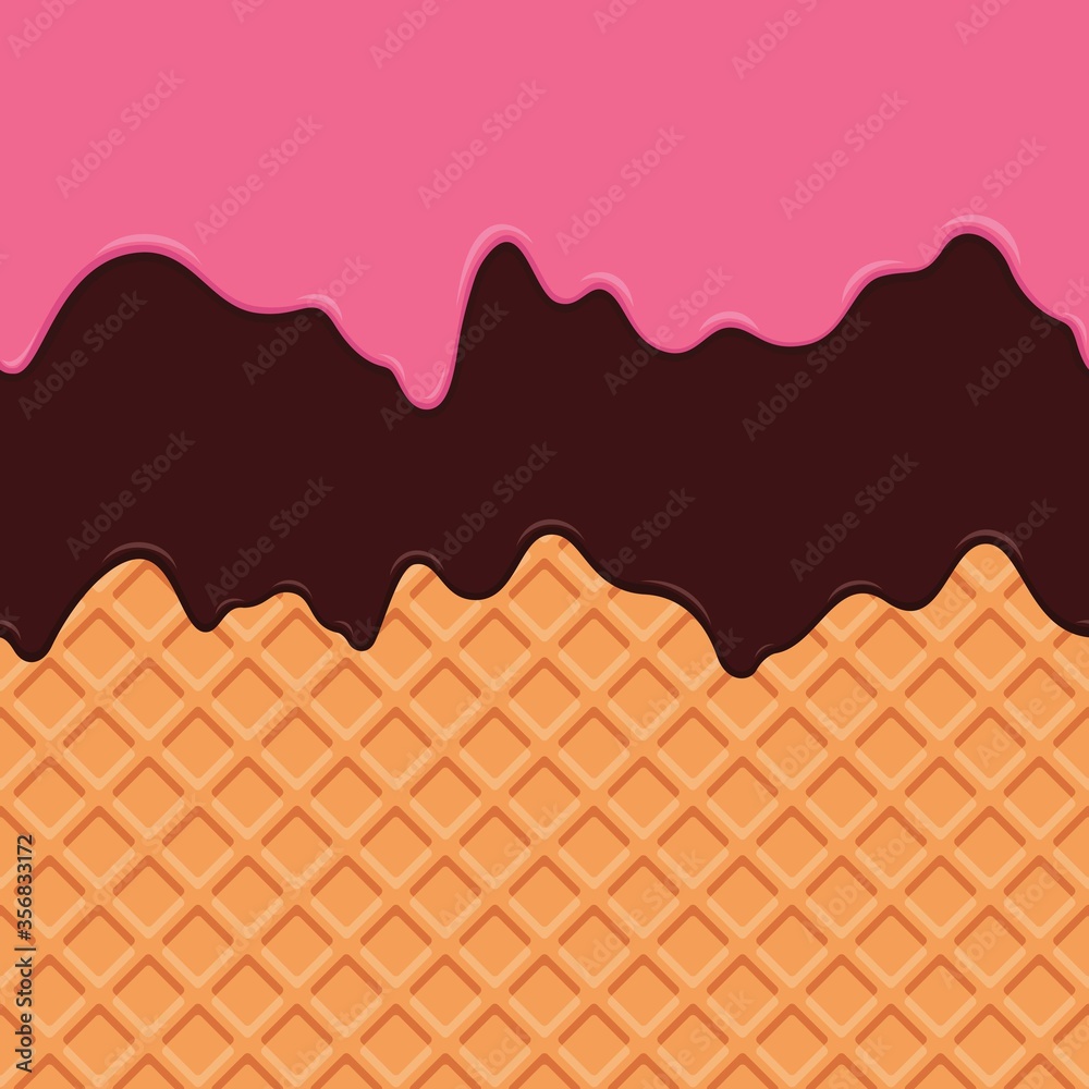Wafer with dripping cream repeatable background Wafer with dripping cream repeatable background