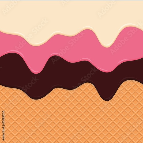 Wafer with dripping cream repeatable background