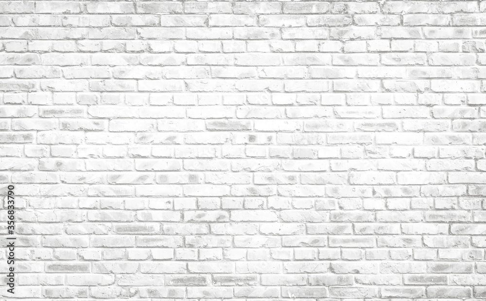 White texture background concept: white brick wall background in rural room