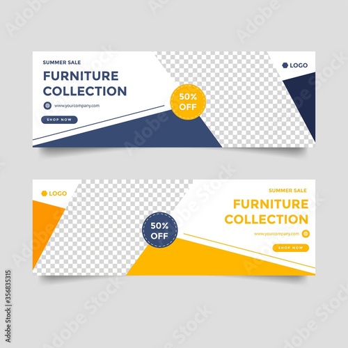 furniture sale facebook cover banner ad template