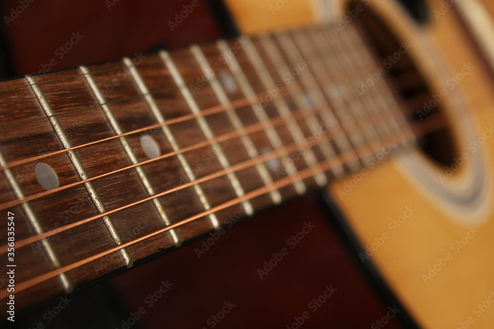 Acoustic Guitar Close-up Shallow DOF