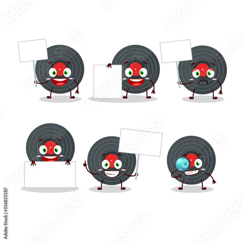 Vynil record cartoon character bring information board