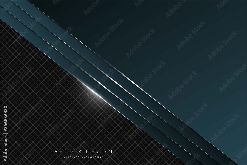   Dark metal abstract background.Blue and silver with technology concept modern design.Vector illustration. 