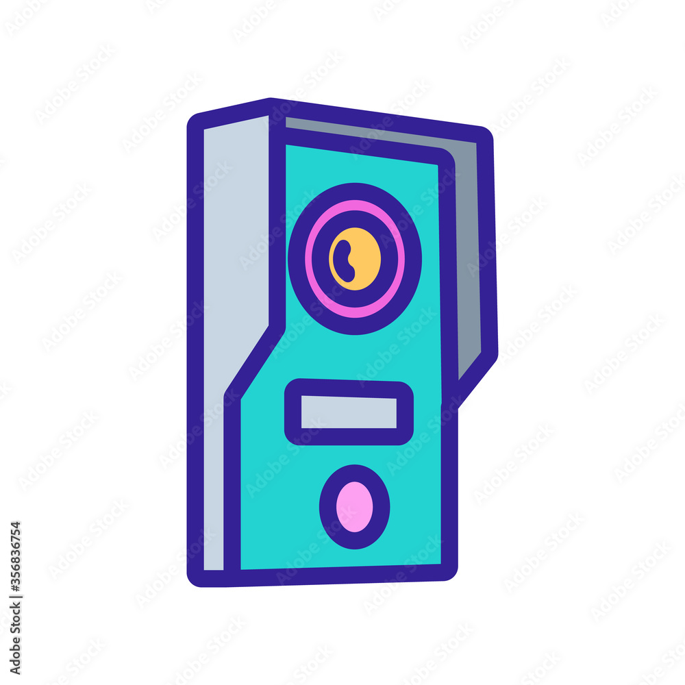 intercom with button and camera icon vector. intercom with button and camera sign. isolated color symbol illustration