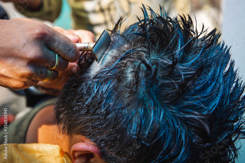 Man Getting Haircut photo