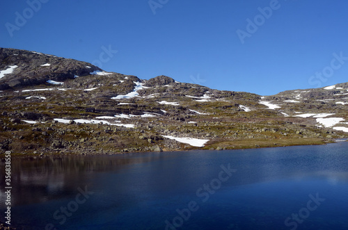 Railway travel in Norway.Views in the train. Flamsban. The Bergen - Oslo train. Norway