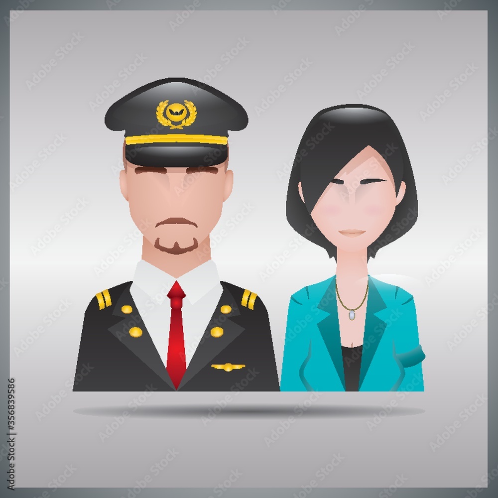 pilot and stewardess