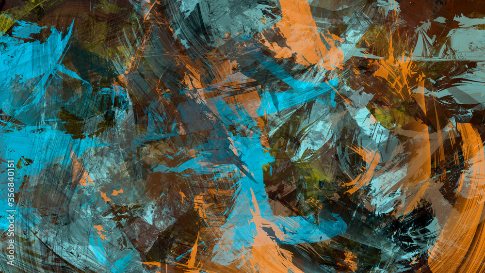Abstract digital painting, textured landscape background