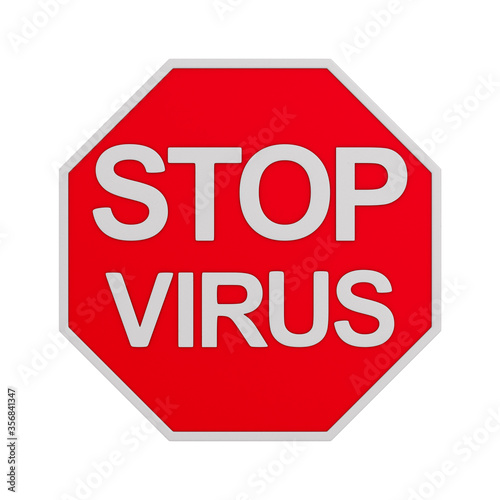 sign stop virus on white ba...