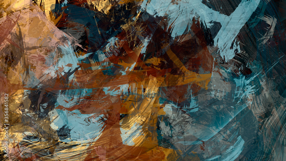 Abstract digital painting, textured landscape background