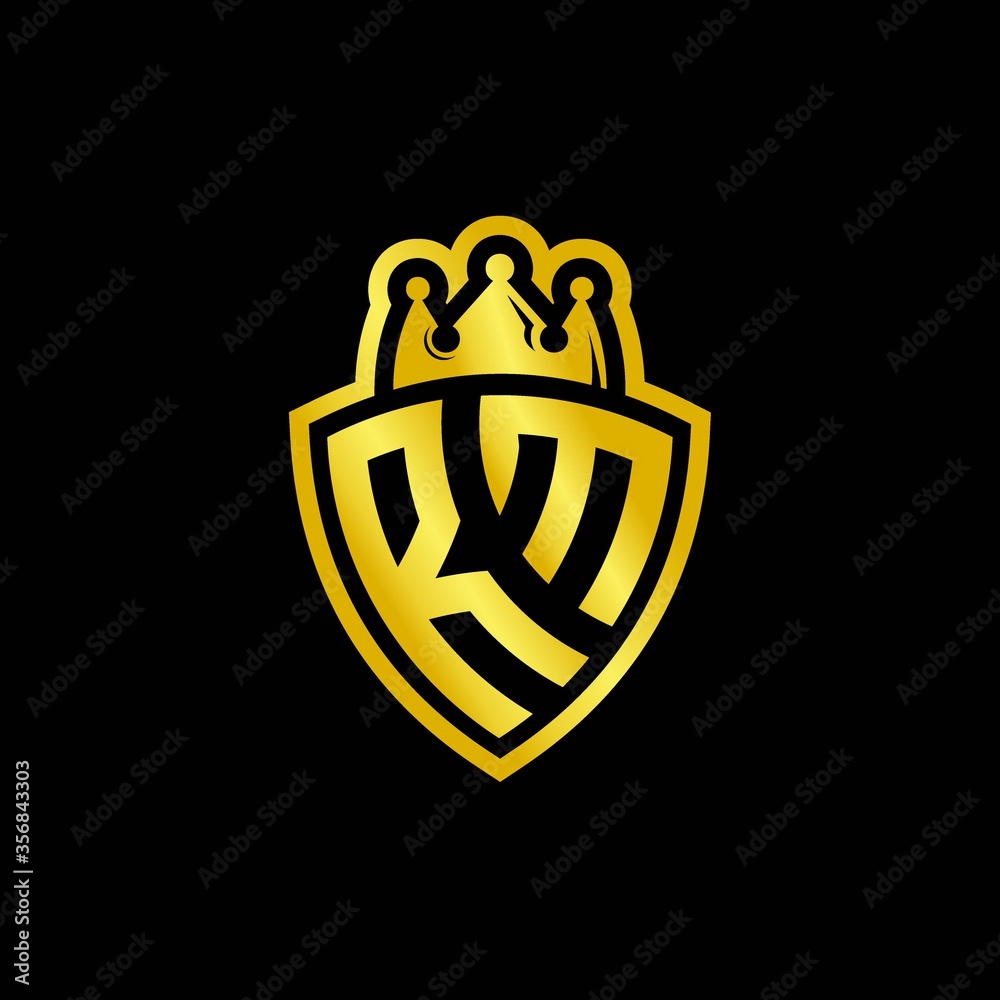 RM monogram logo with shield and crown style design template Stock ...