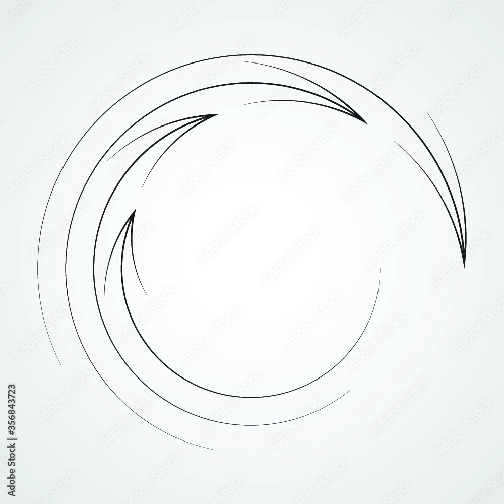 Lines in Circle arrows Form . Spiral Vector Illustration .Technology round Logo . Design element . Abstract Geometric shape . Lines in Circle arrows Form . Spiral Vector Illustration .Technology round Logo . Design element . Abstract Geometric shape .