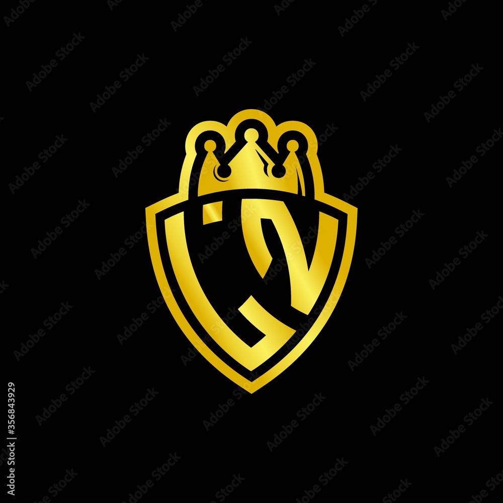 LN monogram logo with shield and crown style design template Stock ...
