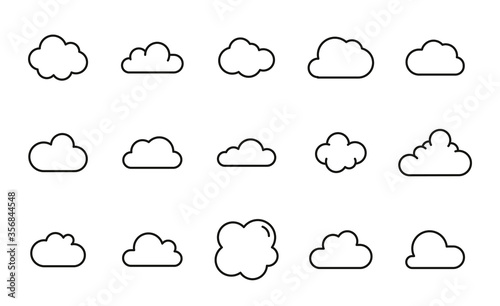 Premium set of cloud line icons. photo