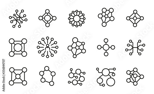 Premium set of connection line icons.