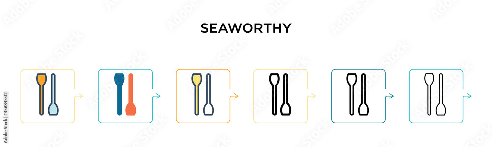 Seaworthy vector icon in 6 different modern styles. Black, two colored seaworthy icons designed in filled, outline, line and stroke style. Vector illustration can be used for web, mobile, ui Seaworthy vector icon in 6 different modern styles. Black, two colored seaworthy icons designed in filled, outline, line and stroke style. Vector illustration can be used for web, mobile, ui