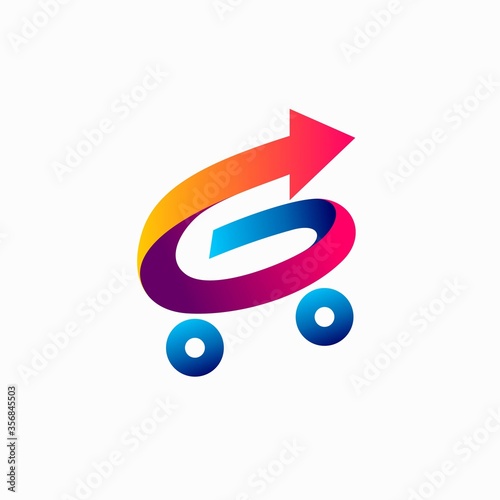 go cart vector logo, letter g logo design