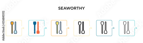 Seaworthy vector icon in 6 different modern styles. Black  two colored seaworthy icons designed in filled  outline  line and stroke style. Vector illustration can be used for web  mobile  ui