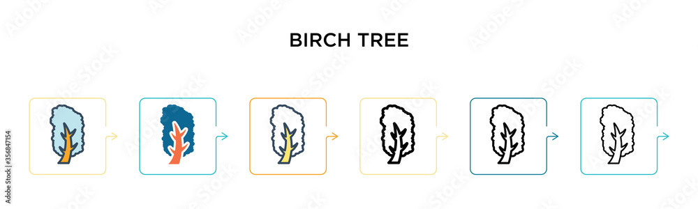 Yellow birch tree vector icon in 6 different modern styles. Black, two colored yellow birch tree icons designed in filled, outline, line and stroke style. Vector illustration can be used for web, Yellow birch tree vector icon in 6 different modern styles. Black, two colored yellow birch tree icons designed in filled, outline, line and stroke style. Vector illustration can be used for web,