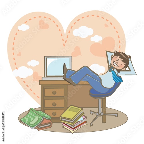 businessman relaxing at his desk