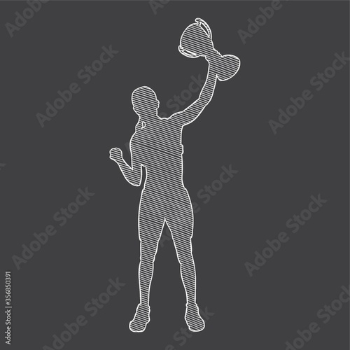 silhouette of a sportswoman holding a trophy