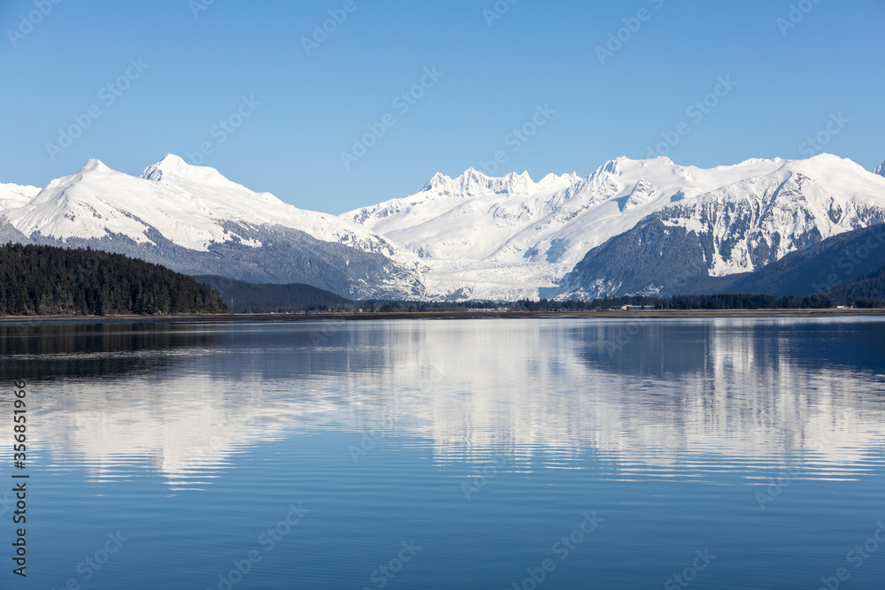 Mountains reflected in Fritz Cove