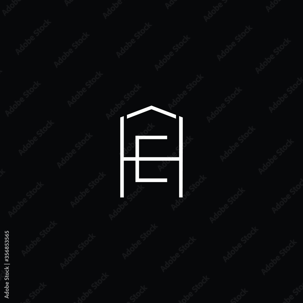 Logo design of HE EH in vector logo for construction, home, real estate, building, property. Minimal awesome trendy professional logo design template on black background. Logo design of HE EH in vector logo for construction, home, real estate, building, property. Minimal awesome trendy professional logo design template on black background.