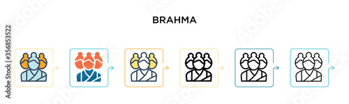 Brahma vector icon in 6 different modern styles. Black, two colored brahma icons designed in filled, outline, line and stroke style. Vector illustration can be used for web, mobile, ui