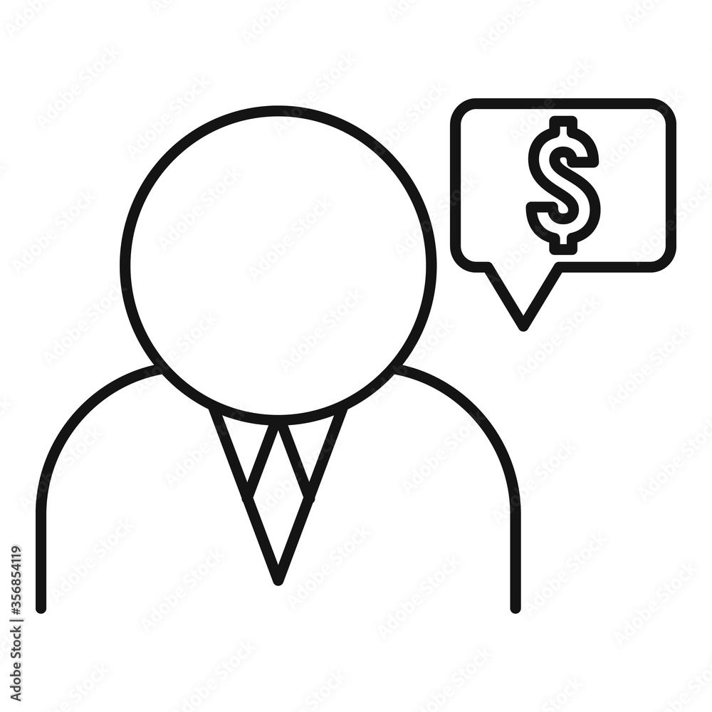 Financial advisor icon. Outline financial advisor vector icon for web design isolated on white background Financial advisor icon. Outline financial advisor vector icon for web design isolated on white background