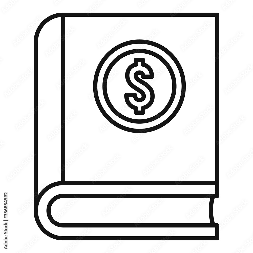 Finance book icon. Outline finance book vector icon for web design isolated on white background Finance book icon. Outline finance book vector icon for web design isolated on white background