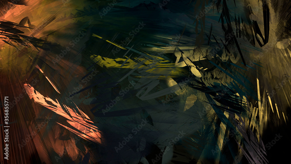 Fototapeta premium Abstract textured painting landscape