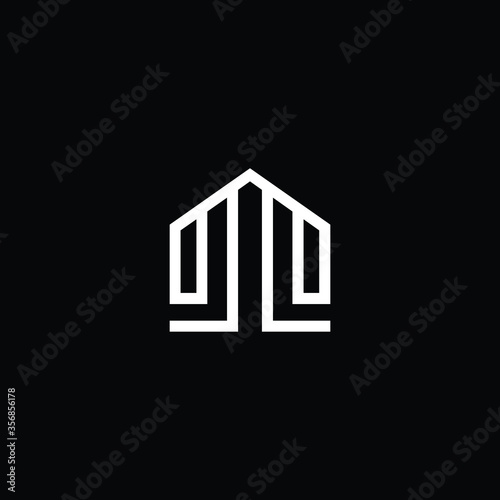 Obraz na płótnie Logo design of M MM in vector logo for construction, home, real estate, building, property. Minimal awesome trendy professional logo design template on black background. w salonie
