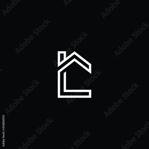 Logo design of L LC CL in vector for construction, home, real estate, building, property. Minimal awesome trendy professional logo design template on black background.