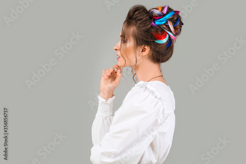 Beautiful young woman with ...
