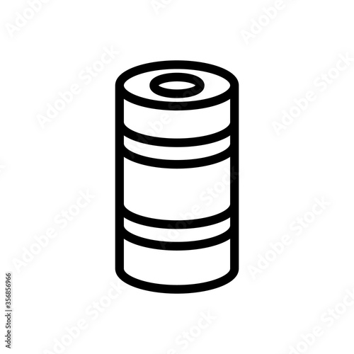 yoga mat rolled tool icon vector. yoga mat rolled tool sign. isolated contour symbol illustration