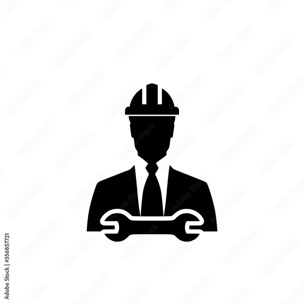 Constructor worker icon isolated on white background 