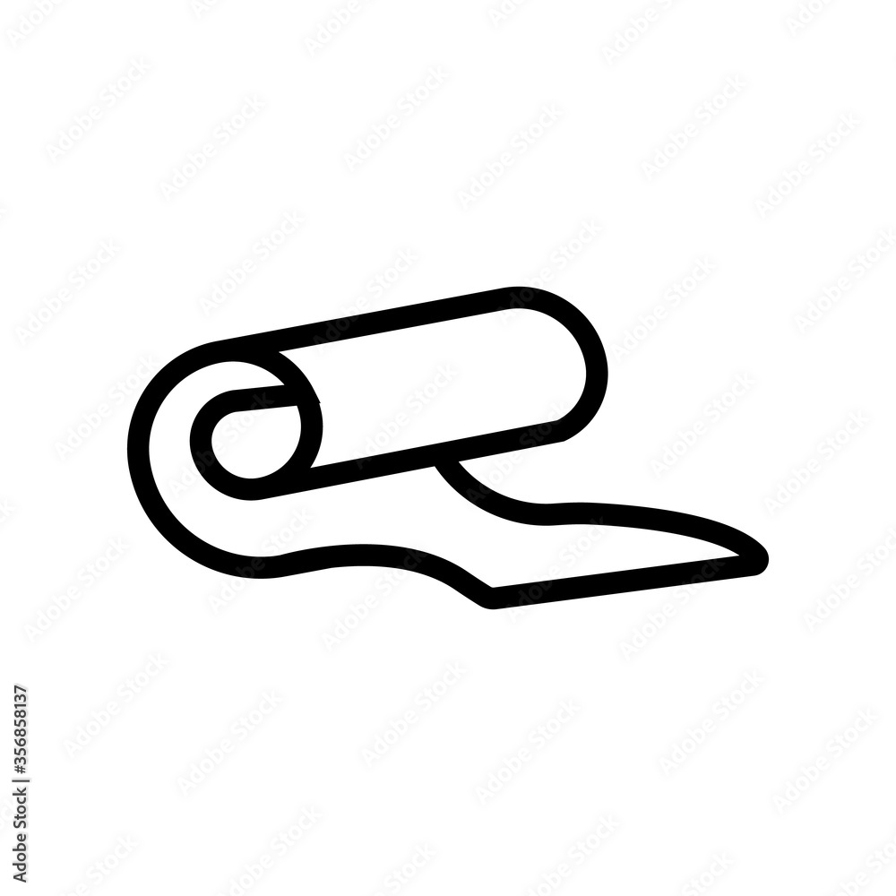 yoga mat for fit exercise icon vector. yoga mat for fit exercise sign. isolated contour symbol illustration yoga mat for fit exercise icon vector. yoga mat for fit exercise sign. isolated contour symbol illustration