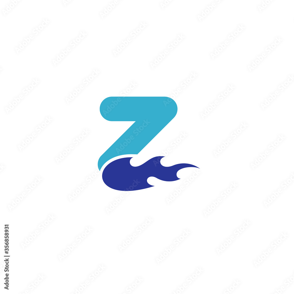 initial letter Z logo and fire design template initial letter Z logo and fire design template