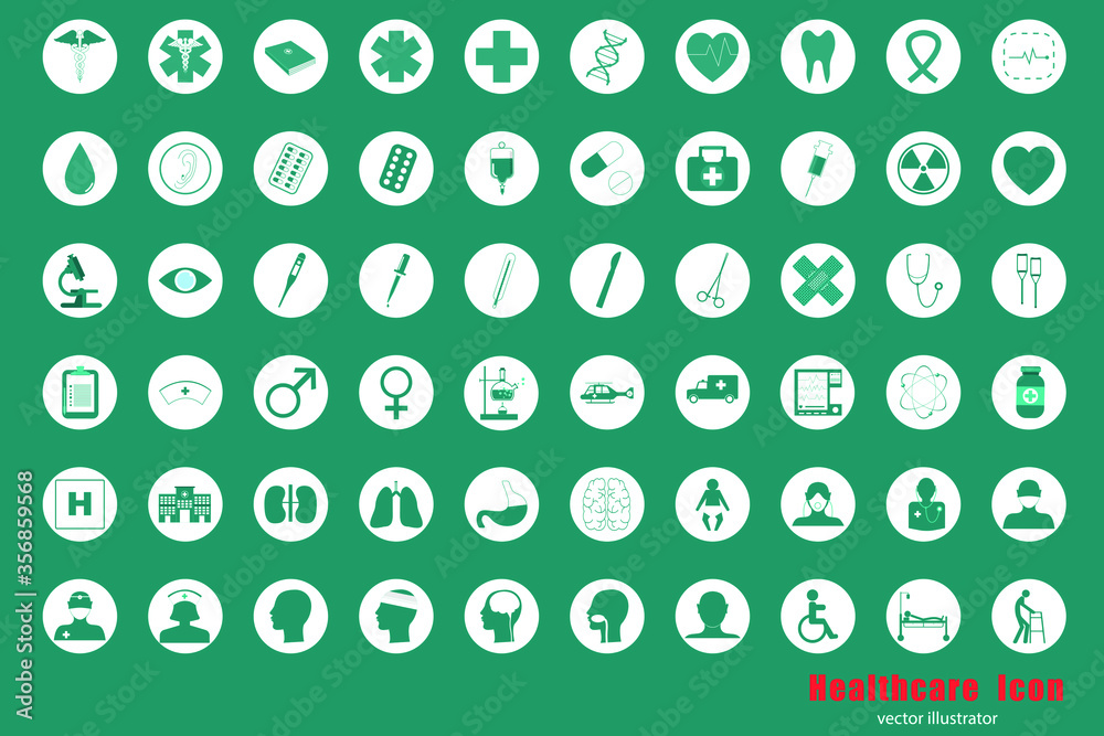 Simple Set of Healthcare and science related vector Icons. Simple Set of Healthcare and science related vector Icons.