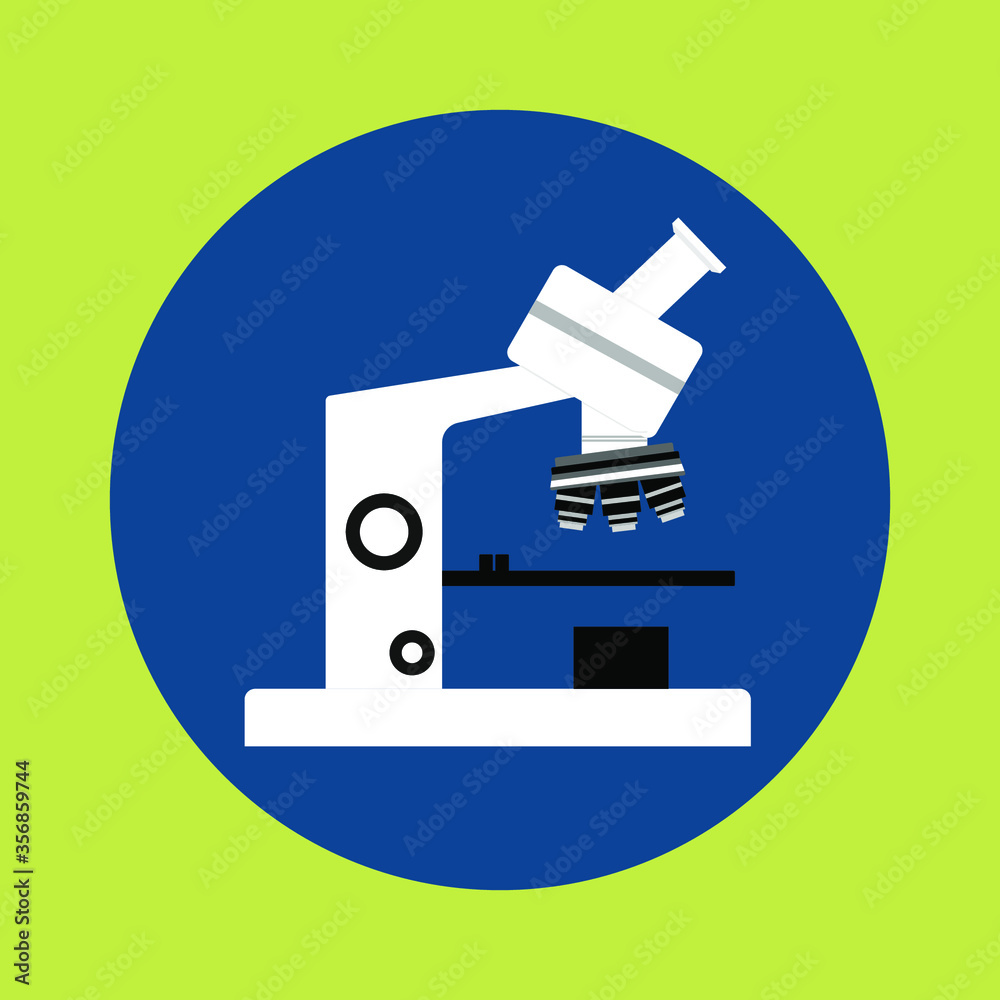 Simple microscope vector illustration in flat style, Vector design template. Modern design icon, symbol. Vector graphics illustration. Simple microscope vector illustration in flat style, Vector design template. Modern design icon, symbol. Vector graphics illustration.