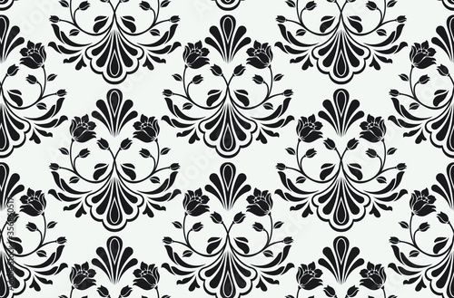 seamless damask pattern with flower