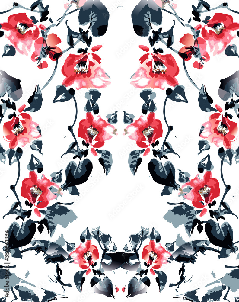Naklejka premium colorful floral pattern image background ..