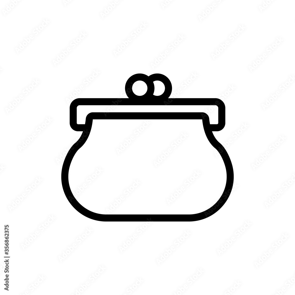 wallet pouch icon vector. wallet pouch sign. isolated contour symbol illustration wallet pouch icon vector. wallet pouch sign. isolated contour symbol illustration