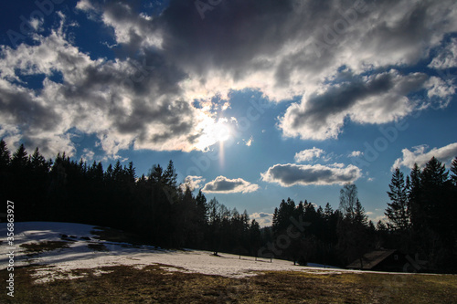 sunshine in mountain