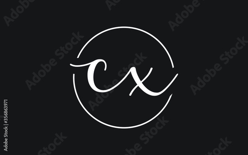 cx or xc Cursive Letter Initial Logo Design, Vector Template © usman